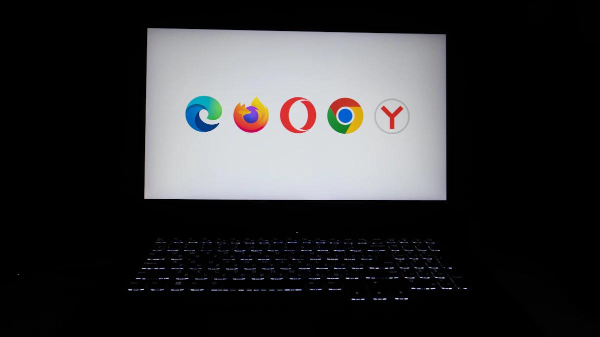 Laptop screen displaying several web browser logos, as Arc users weigh switching browsers before the December shutdown