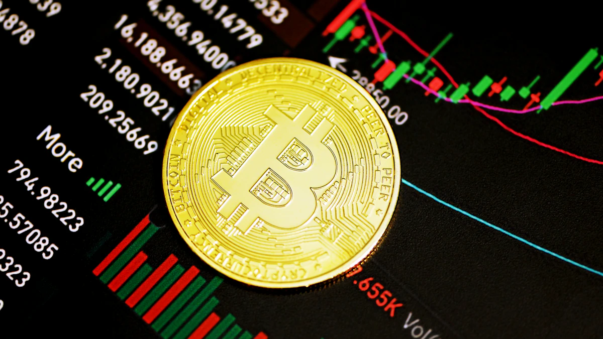 Gold bitcoin coin resting on a black surface, illustrating the $635 million bitcoin ETF outflow on October 22