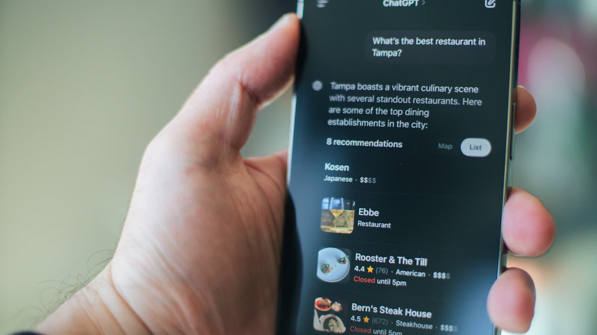 Hand holding a smartphone with the ChatGPT app open, the same app used to start a voice mode conversation
