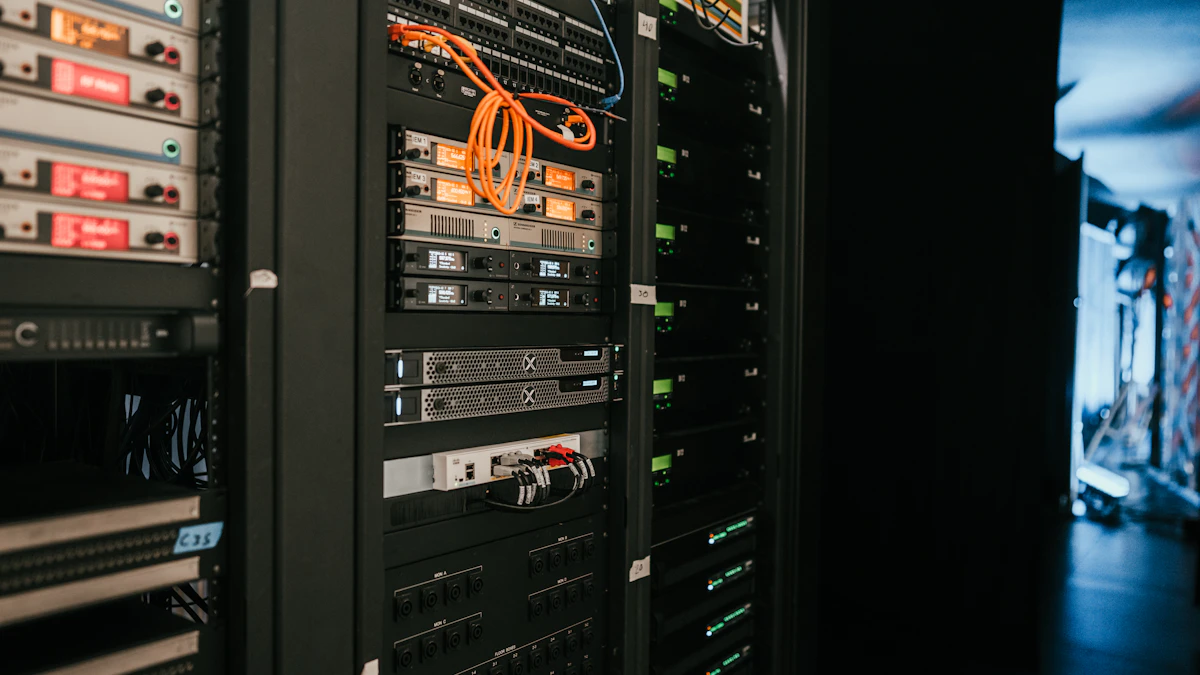 Rack of servers glowing in a data center, the kind of shared hardware that runs Cloudflare Workers AI models