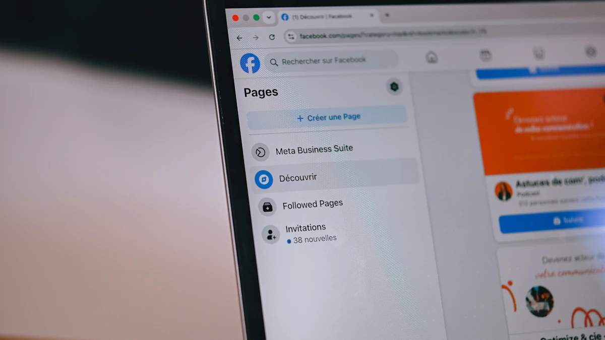 Laptop screen showing the Facebook Pages interface, where Meta is testing a two link monthly limit for Pages